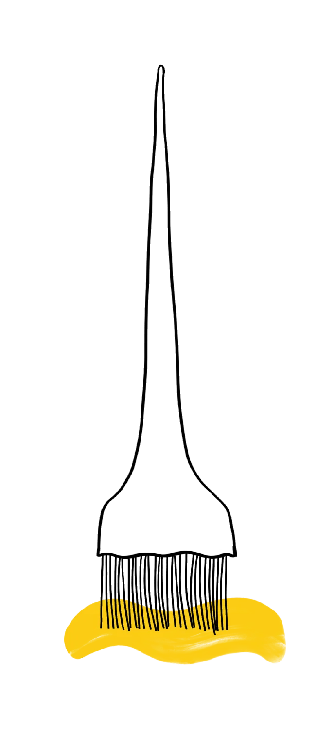 Illustration of a black hairbrush