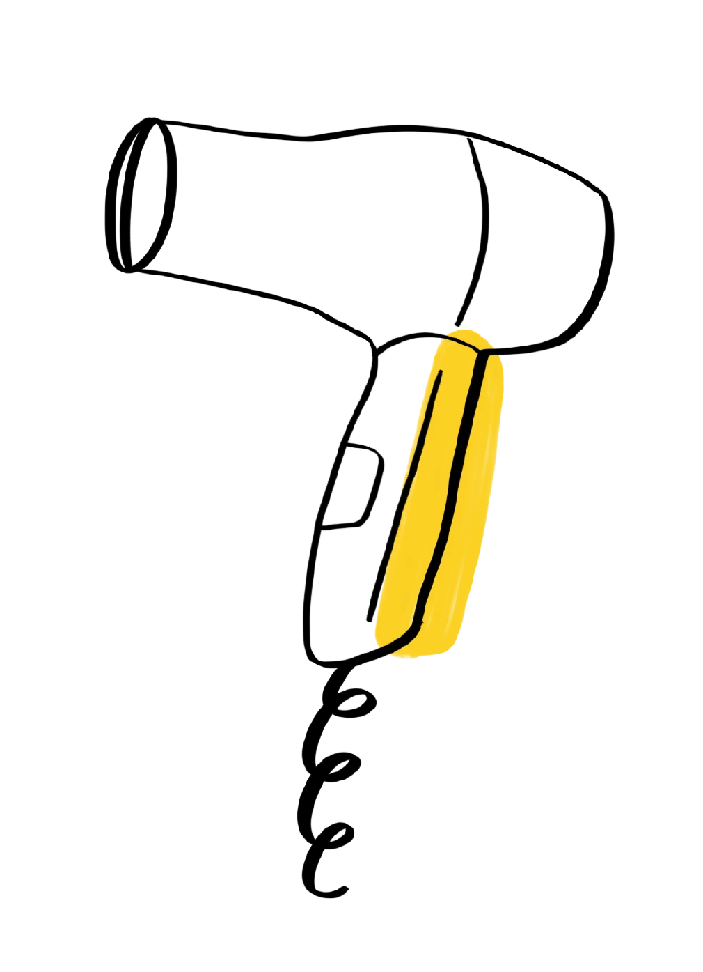 Illustration of a hair dryer