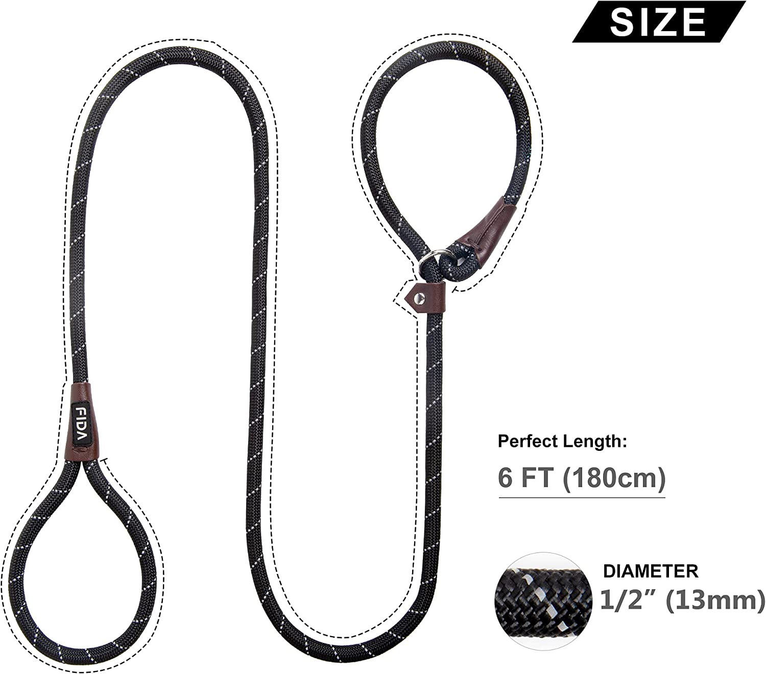 Slip Lead Dog Leash 6'