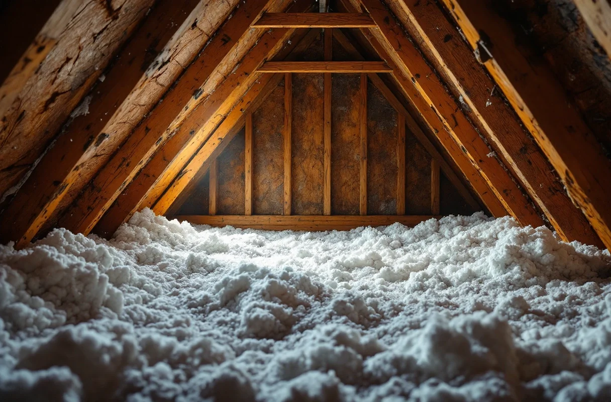attic with insulation