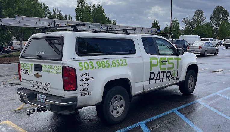 white pest patrol truck